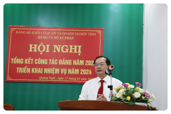 Đảng bộ Sở Tư pháp tổ chức hội nghị tổng kết công tác đảng năm 2023 và triển khai nhiệm vụ năm 2024