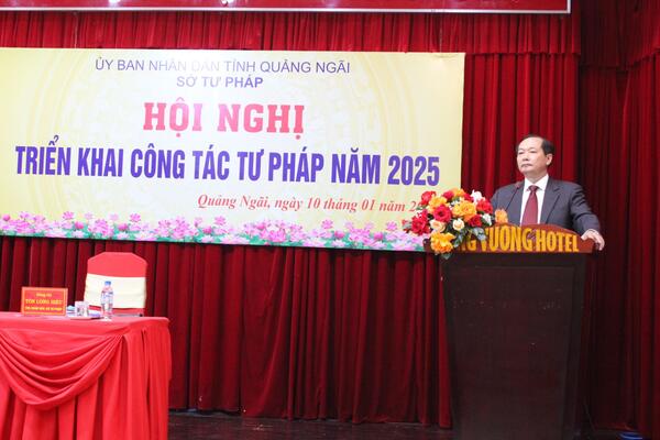 Sở Tư pháp tỉnh Quảng Ngãi tổ chức Hội nghị  tổng kết công tác tư pháp năm 2024 và triển khai công tác năm 2025