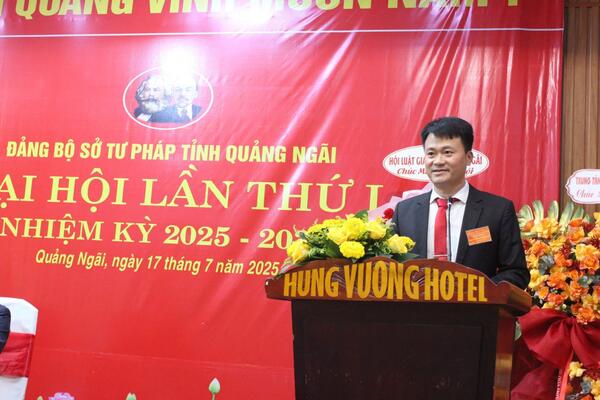 Đại hội Đảng bộ Sở Tư pháp tỉnh Quảng Ngãi  lần thứ I, nhiệm kỳ 2025 - 2030